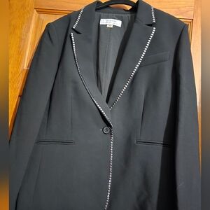 Tahari Black Blazer with Studded Trim, Size 12, NWOT